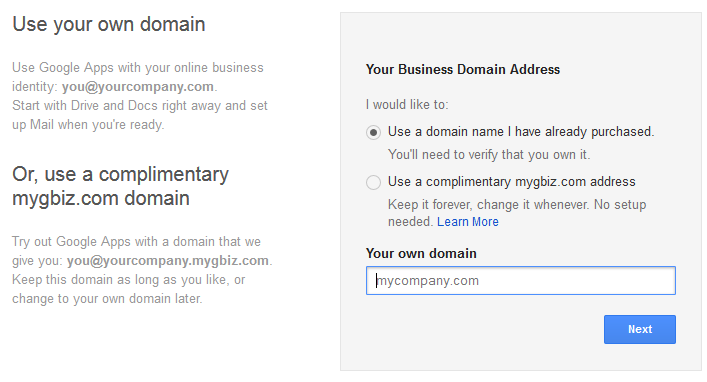 Google vẫn hỗ trợ trường hợp bạn không có domain