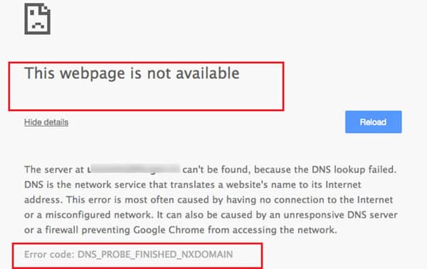 DNS_Probe_Finished_Nxdomain là lỗi gì?