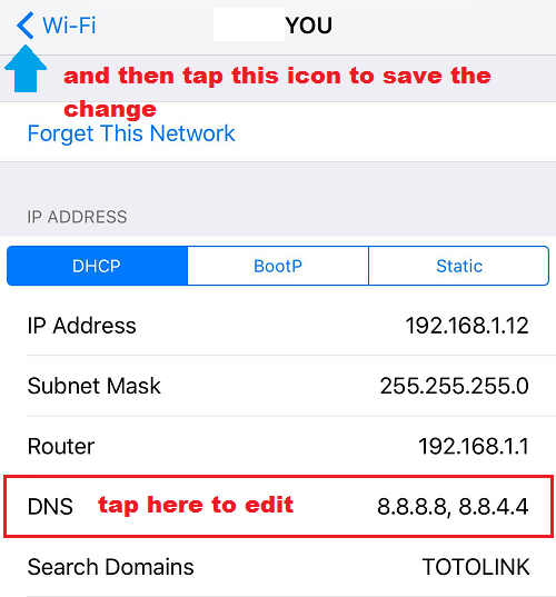 Cách đổi DNS Server trên thiết bị iOS 2