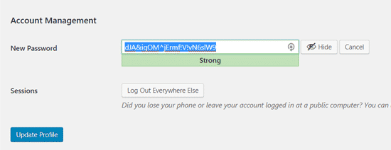 How to change WordPress password 2