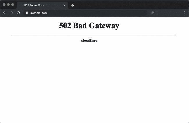 Lỗi 502 bad gateway CloudFlare loại 1