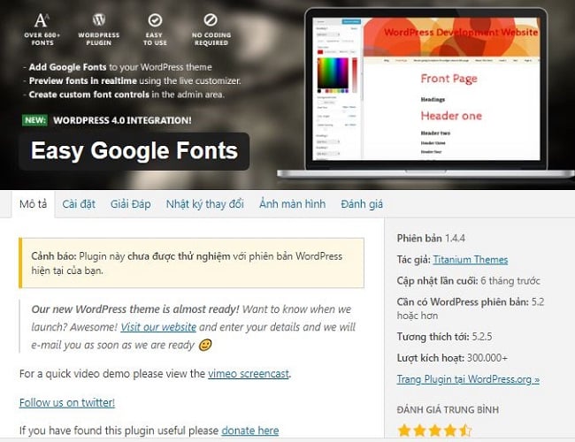 Best wordpress font plugin Easy Google Fonts