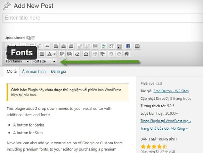 Plugin font cho wordpress Fonts