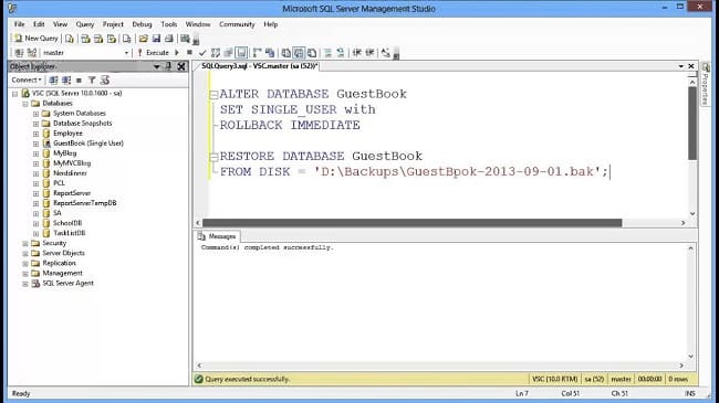 Tạo Database trong SQL bằng Restore Database hoặc T-SQL Script