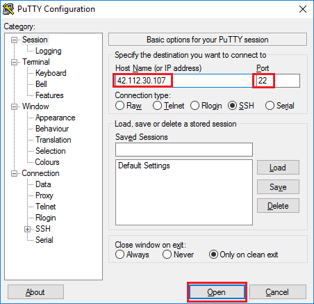 Cách kết nối Server Linux bằng SSH qua PuTTY 1