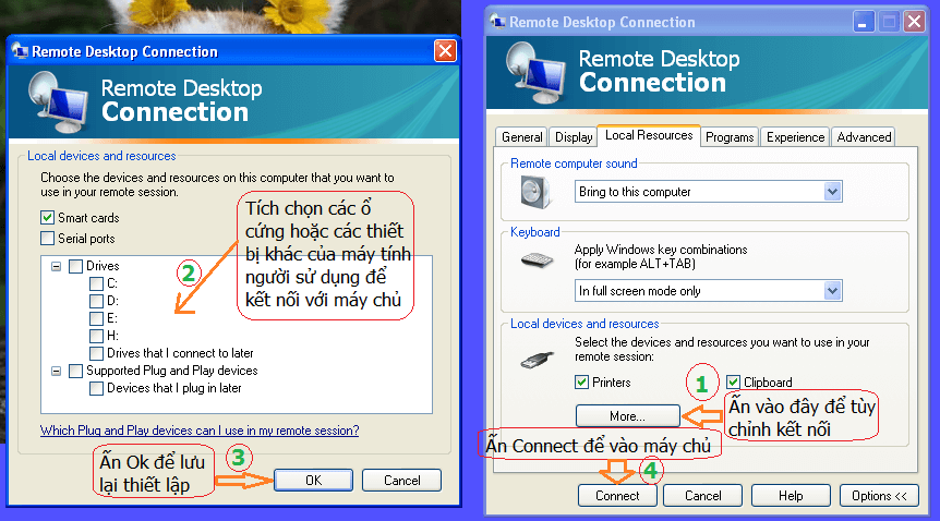 Cách sử dụng remote desktop connection trên Window XP 3