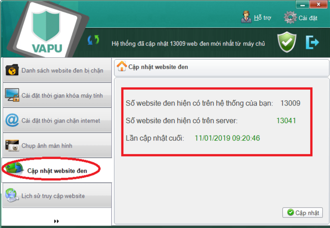 use web blocking software VAPU step 9